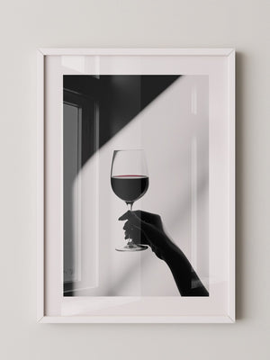 Weinglas Hand Schwarz-Weiß