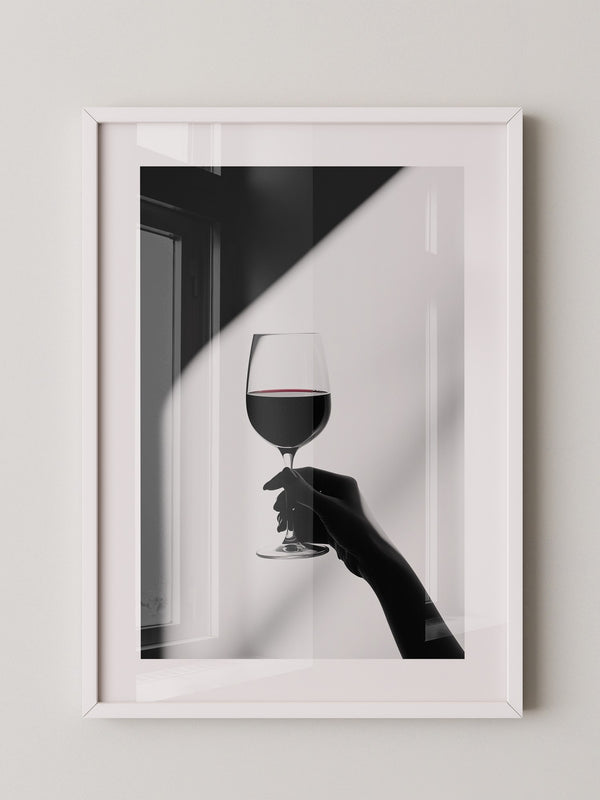 Weinglas Hand Schwarz-Weiß