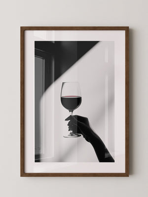 Weinglas Hand Schwarz-Weiß