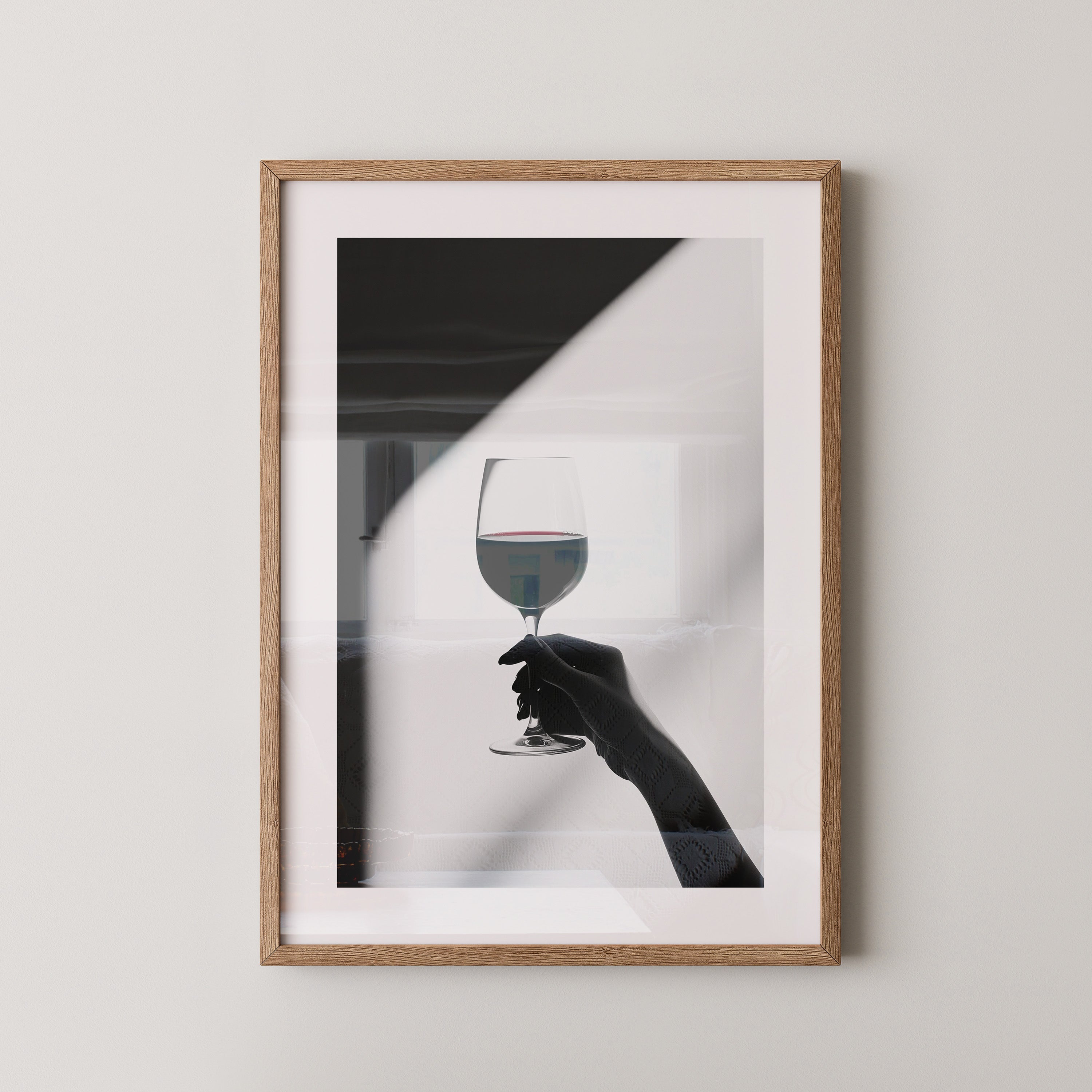 Weinglas Hand Schwarz-Weiß