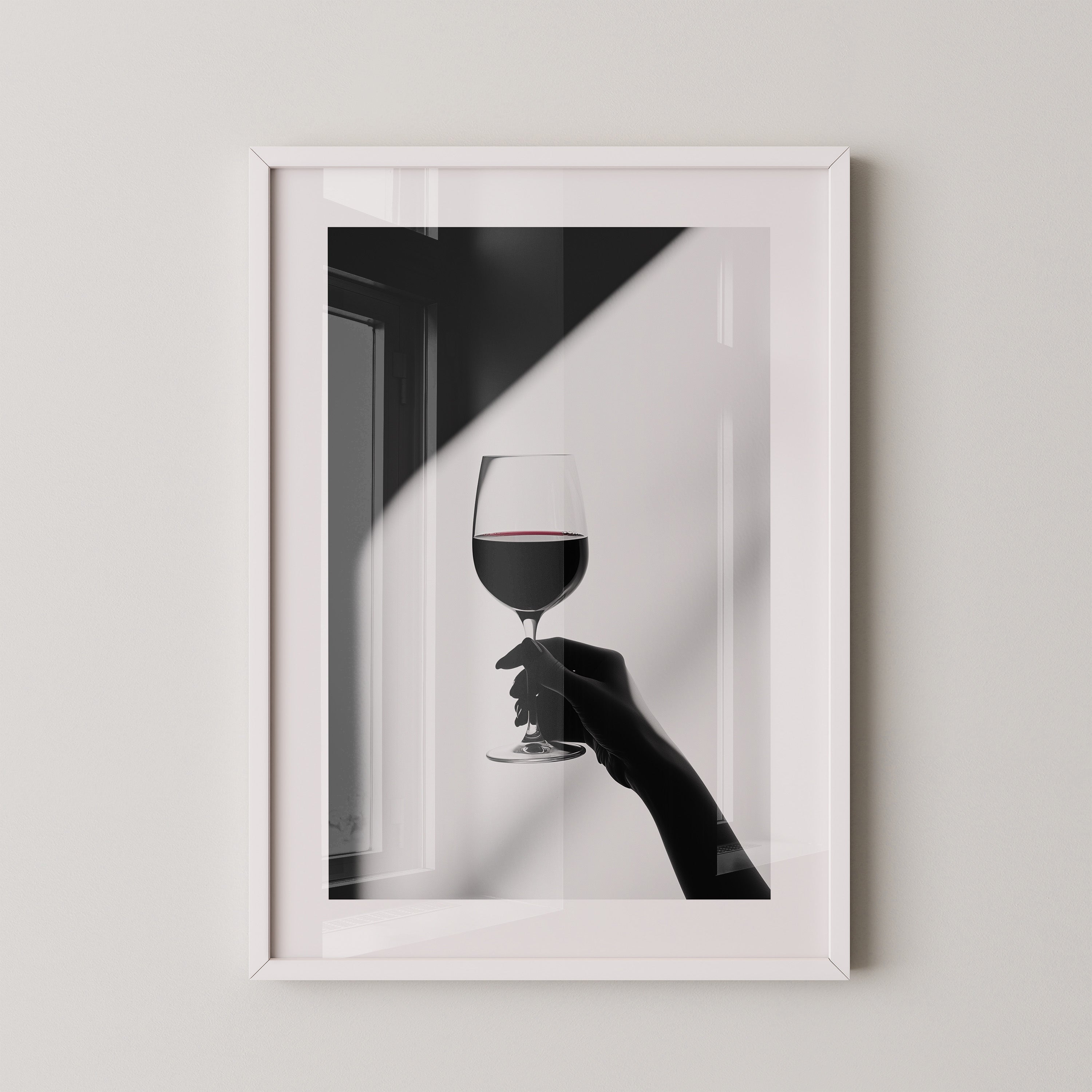 Weinglas Hand Schwarz-Weiß