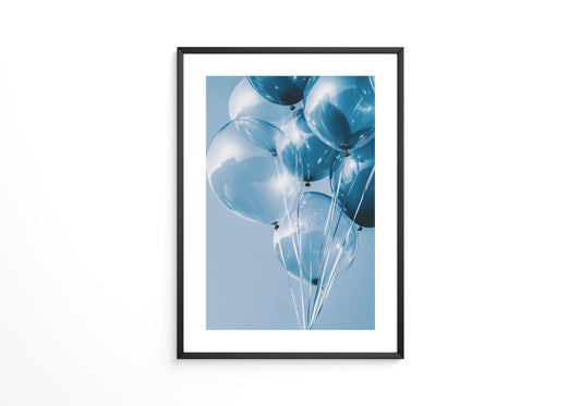 Blaue Ballons Glanzperspektive