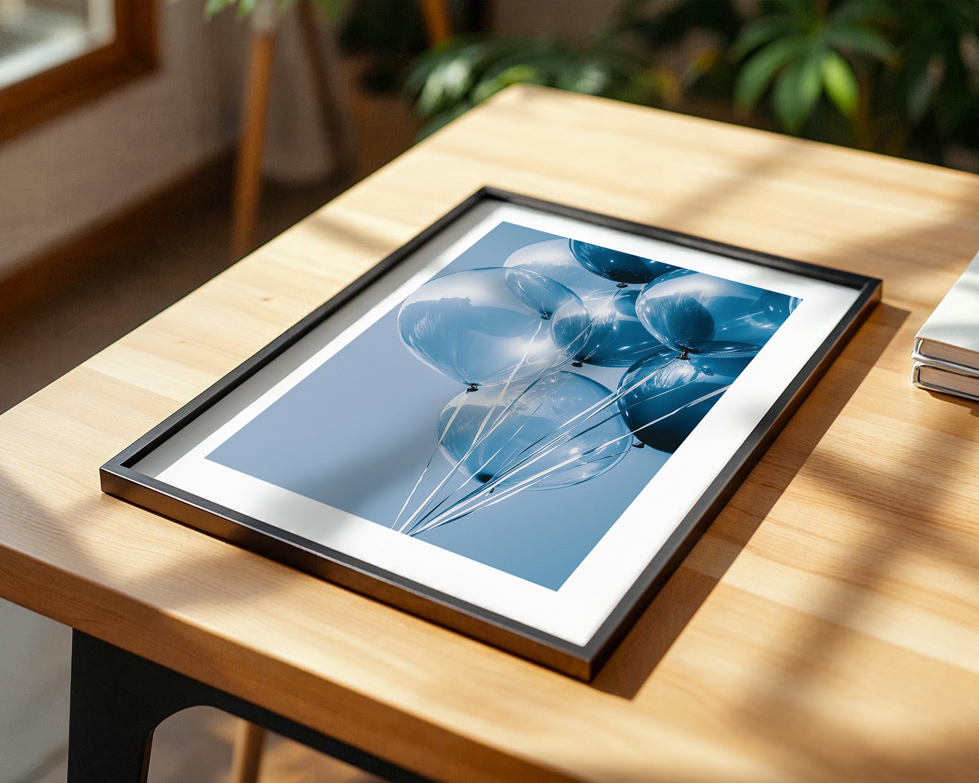 Blaue Ballons Glanzperspektive