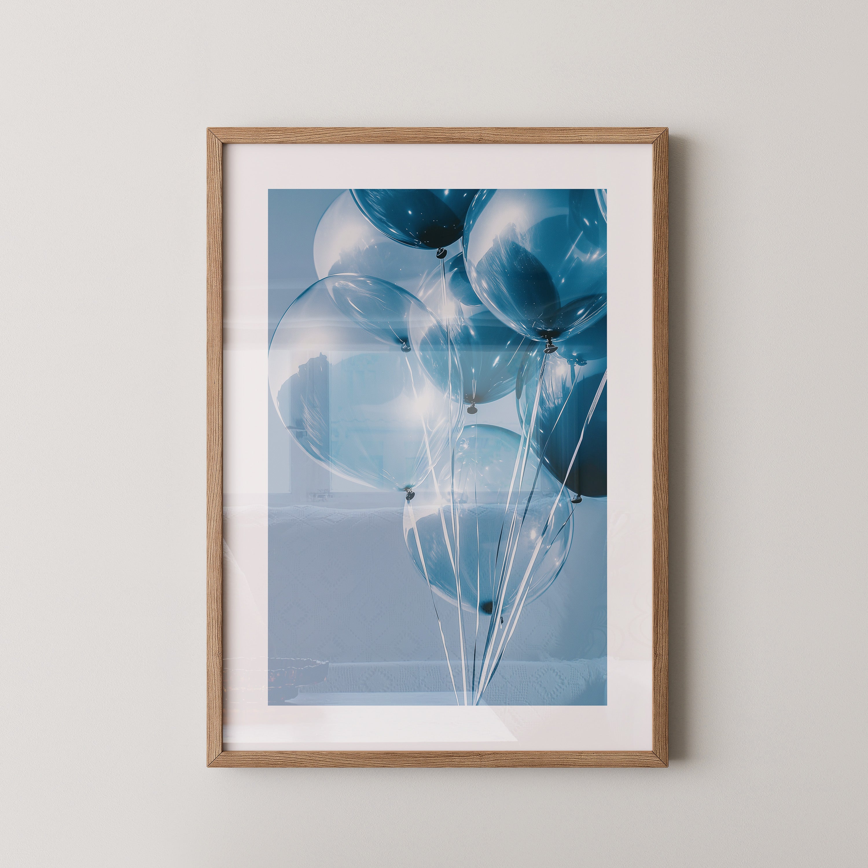 Blaue Ballons Glanzperspektive