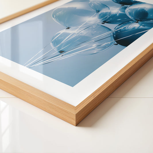 Blaue Ballons Glanzperspektive