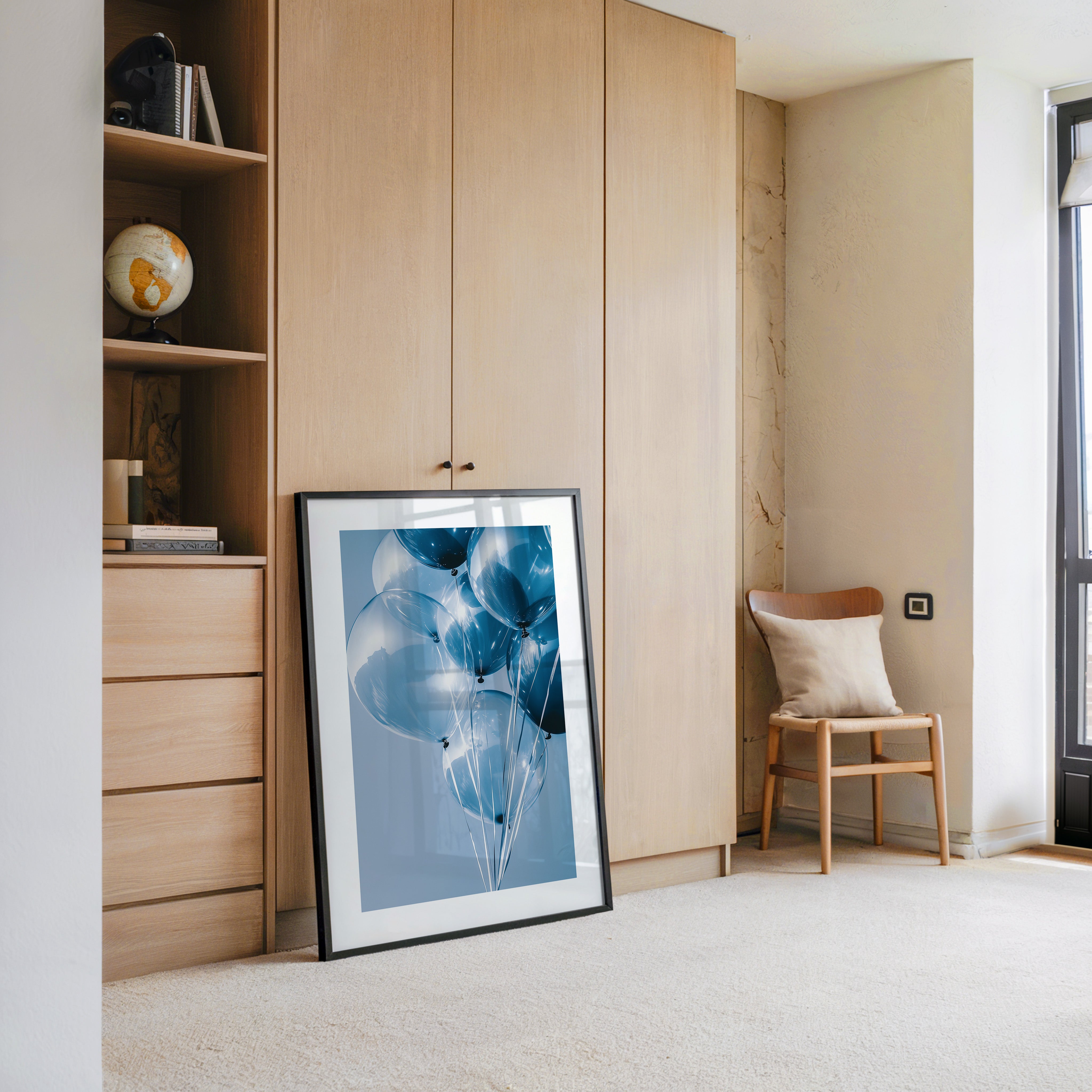 Blaue Ballons Glanzperspektive