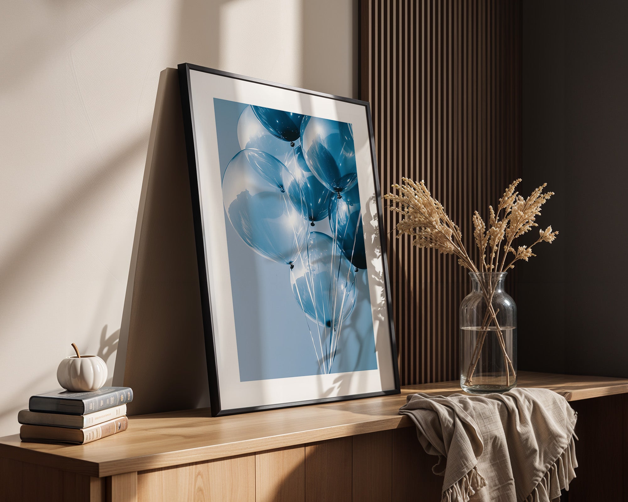 Blaue Ballons Glanzperspektive