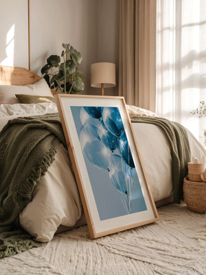 Blaue Ballons Glanzperspektive