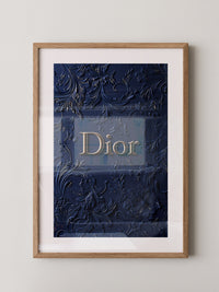 Blumenmuster Goldprägung Navy