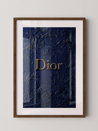 Blumenmuster Goldprägung Navy