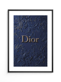 Blumenmuster Goldprägung Navy