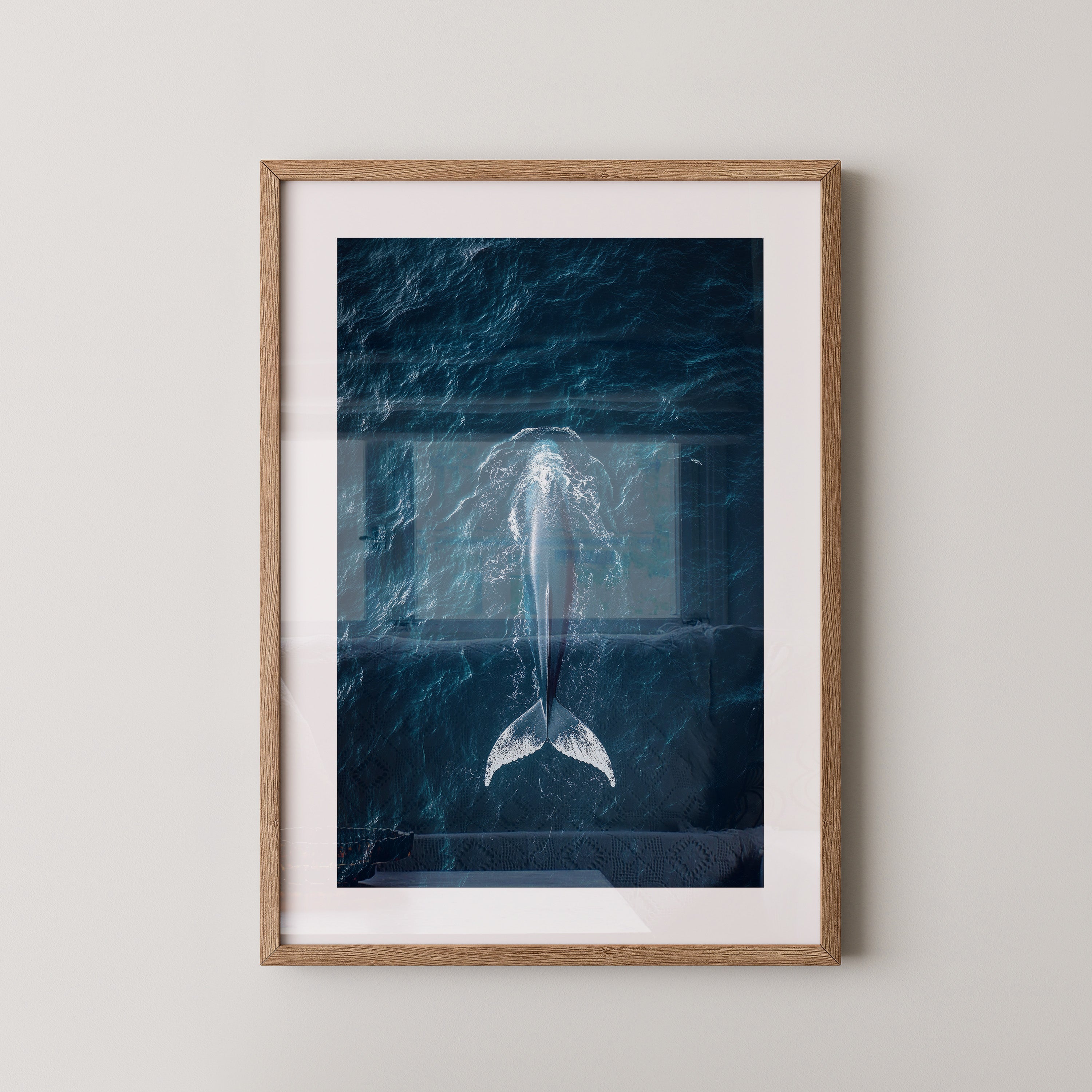 Wal im Ozean Draufsicht