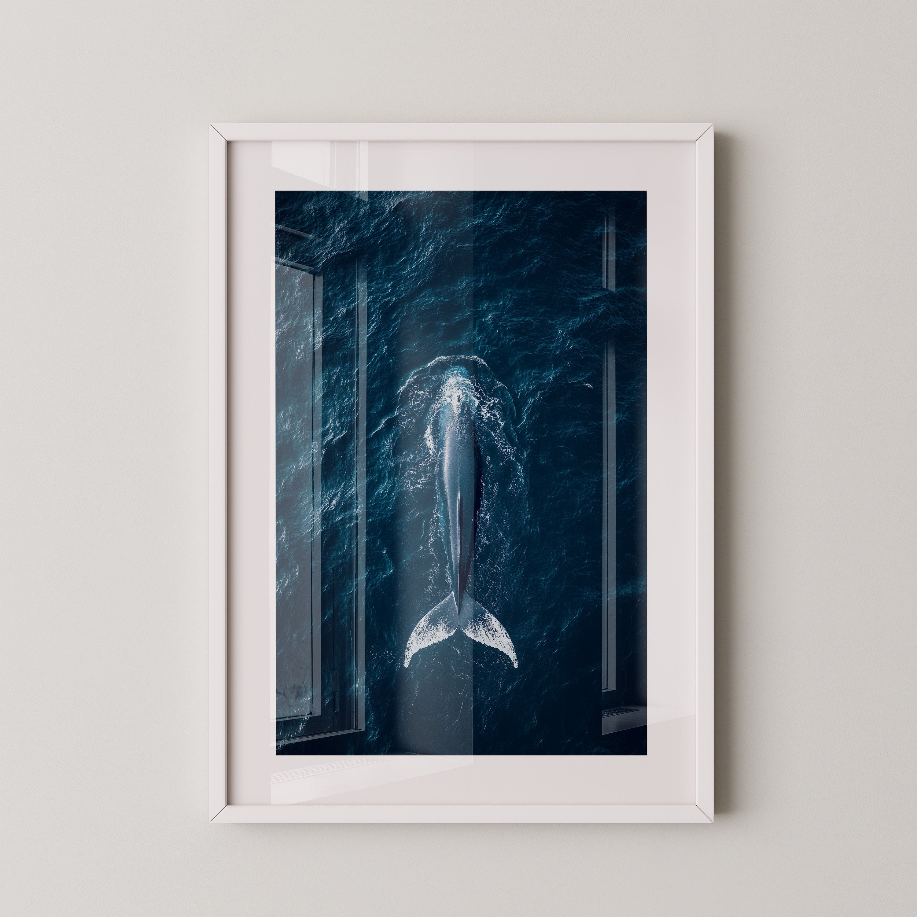 Wal im Ozean Draufsicht