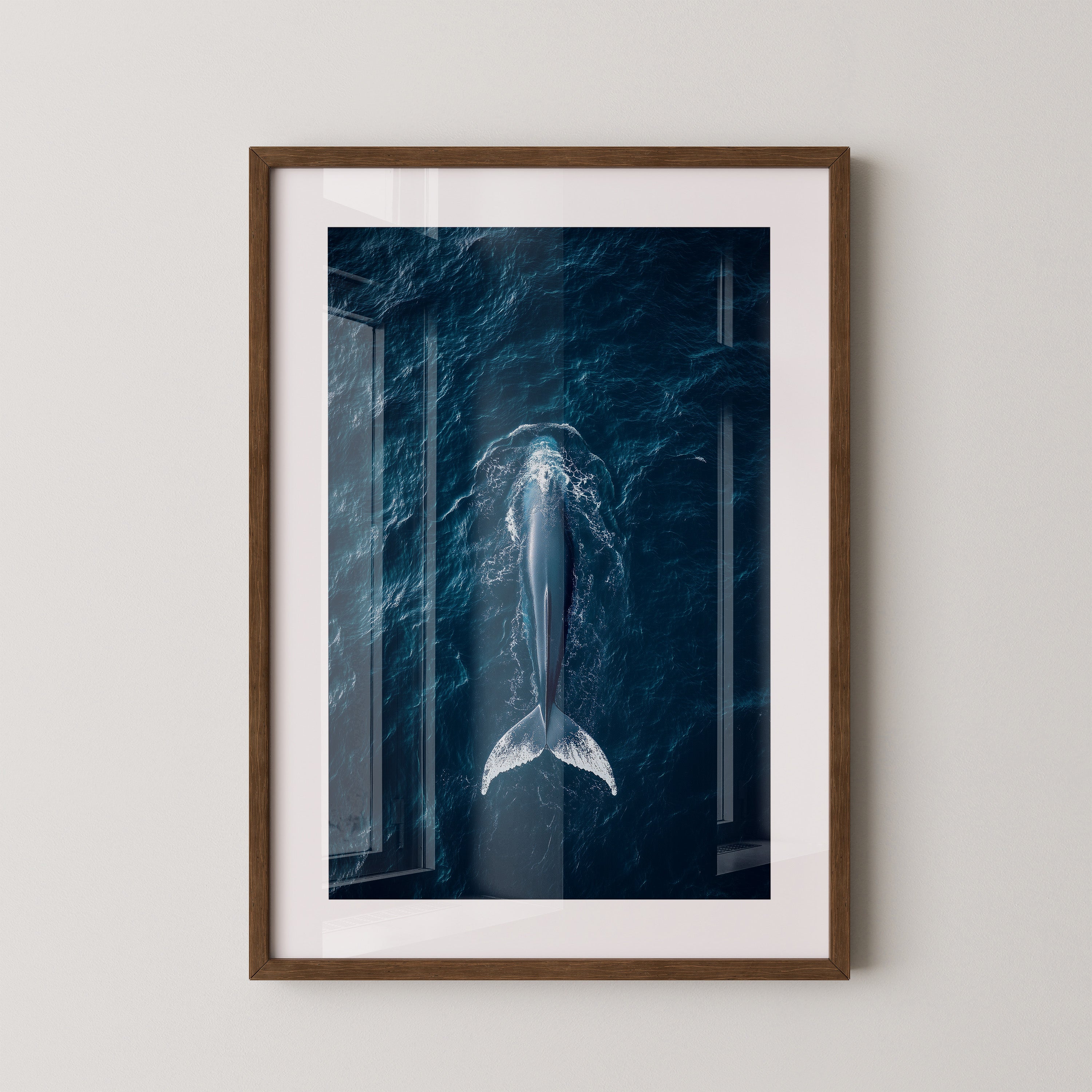 Wal im Ozean Draufsicht