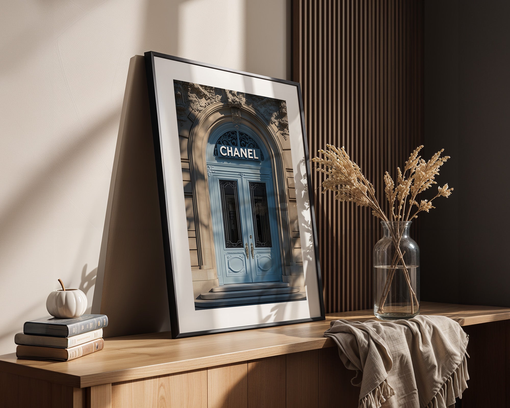 Eingangstür Pastell Schattenmuster