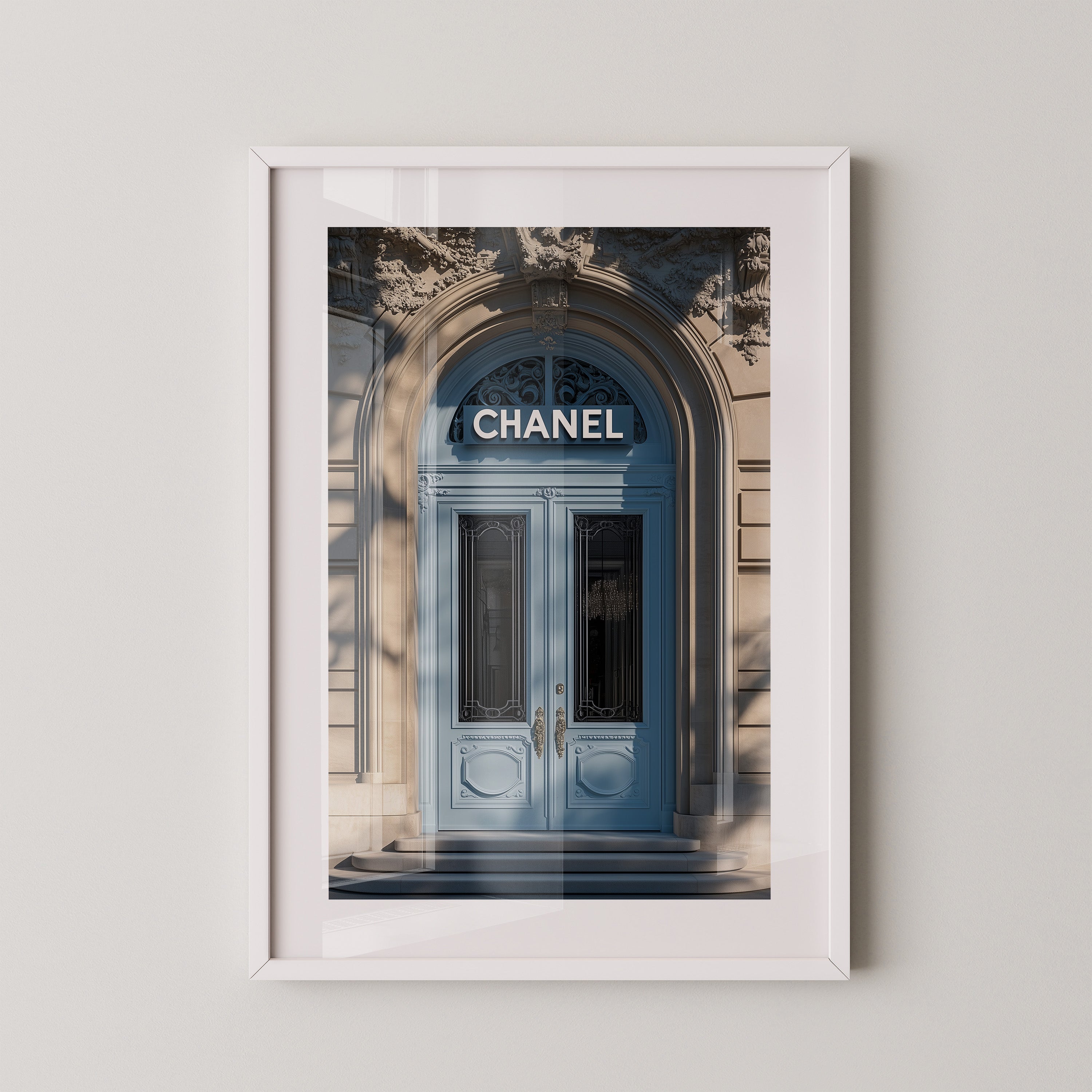 Eingangstür Pastell Schattenmuster