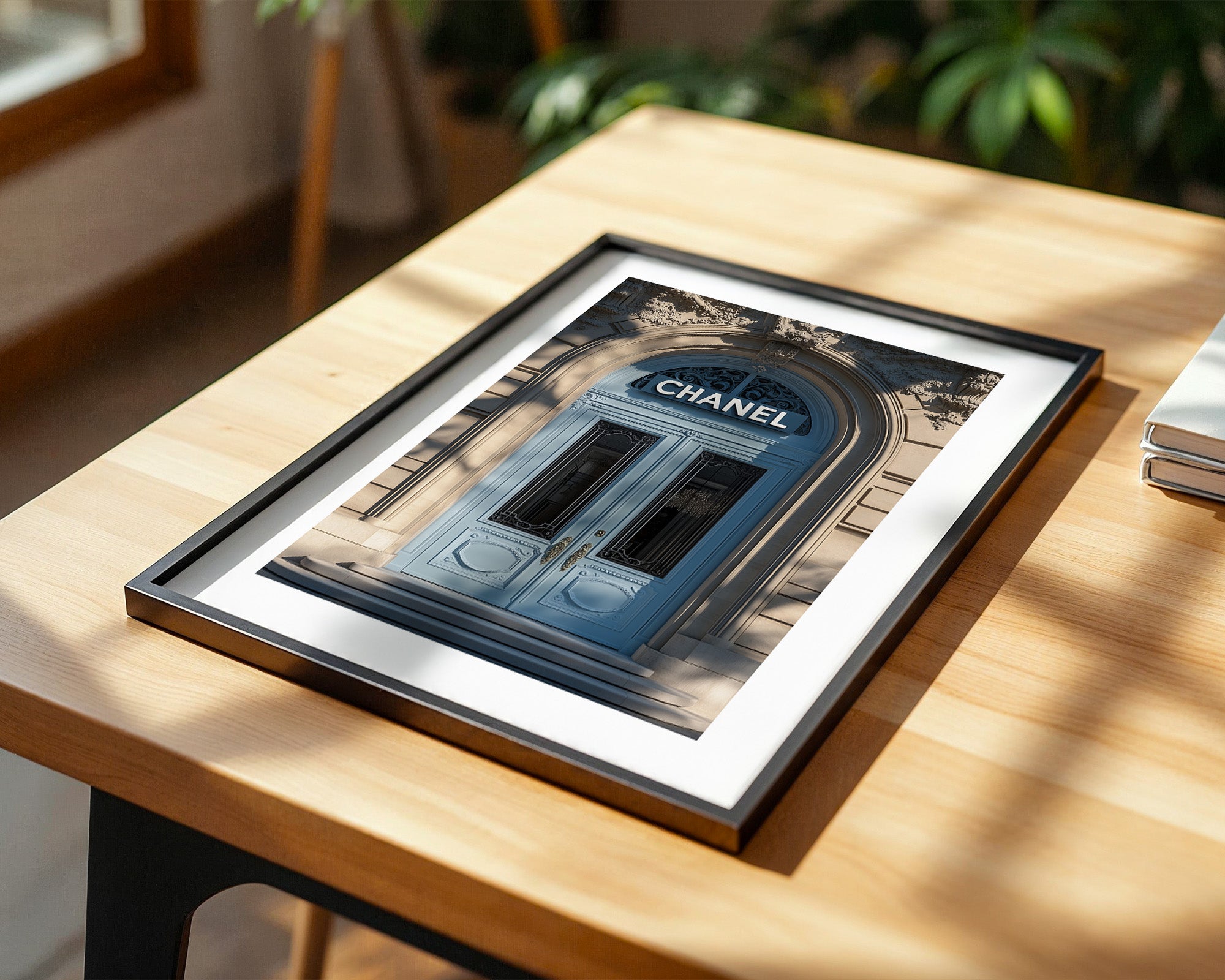 Eingangstür Pastell Schattenmuster