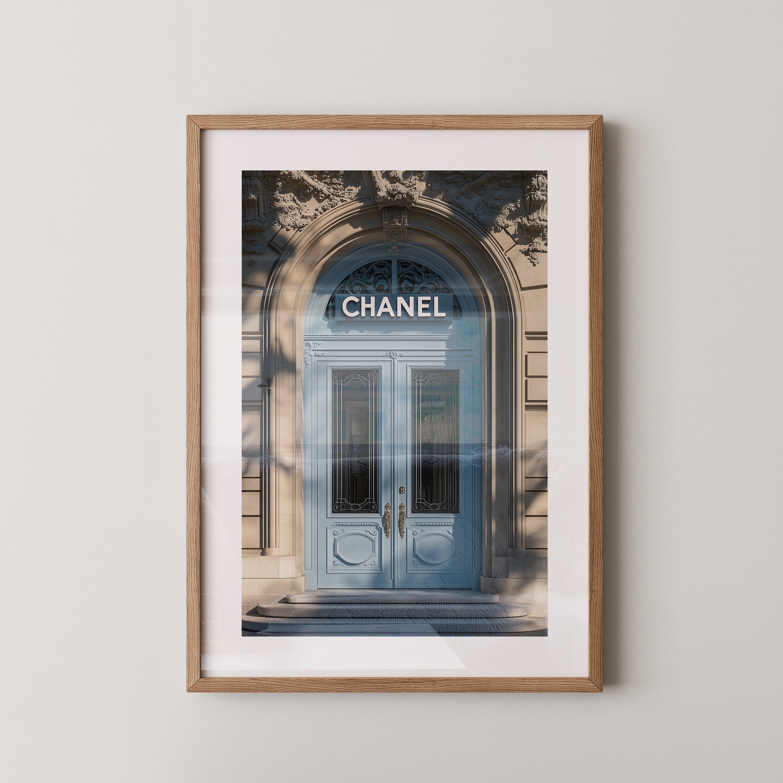 Eingangstür Pastell Schattenmuster