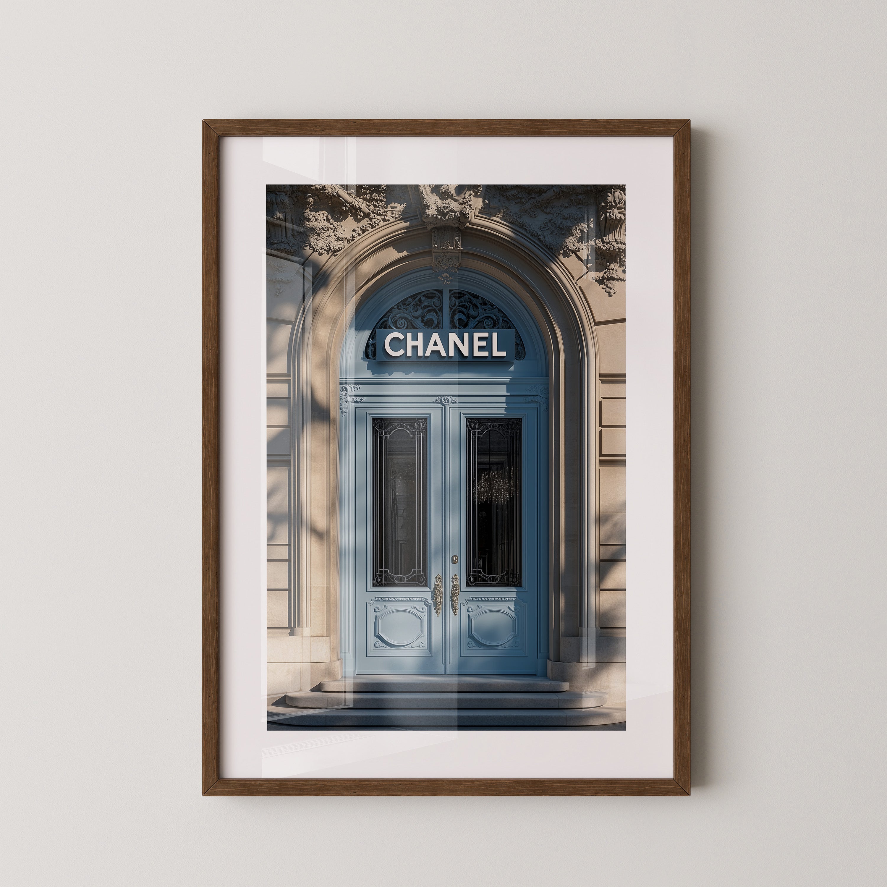 Eingangstür Pastell Schattenmuster