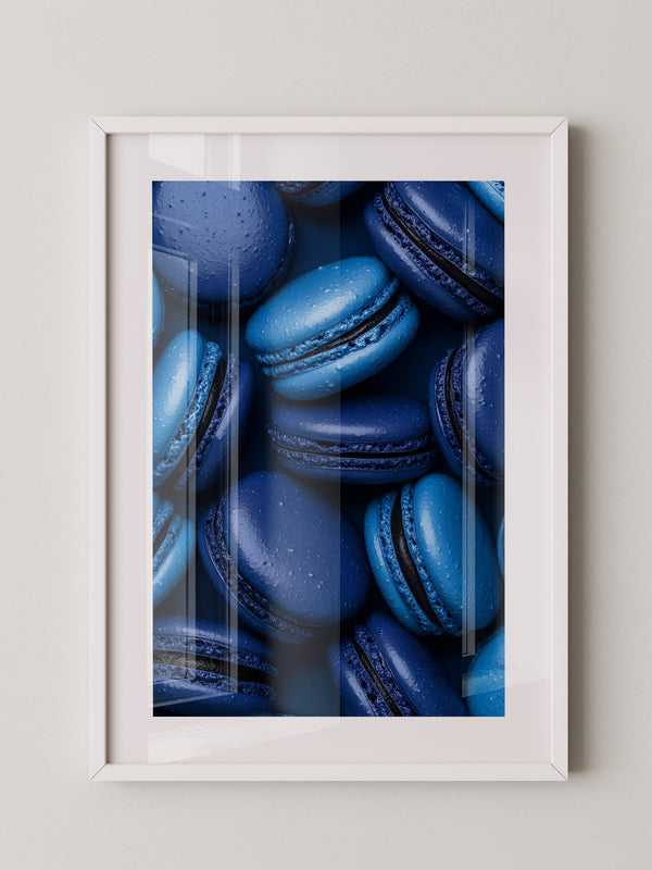 Blaue Macarons Nahaufnahme