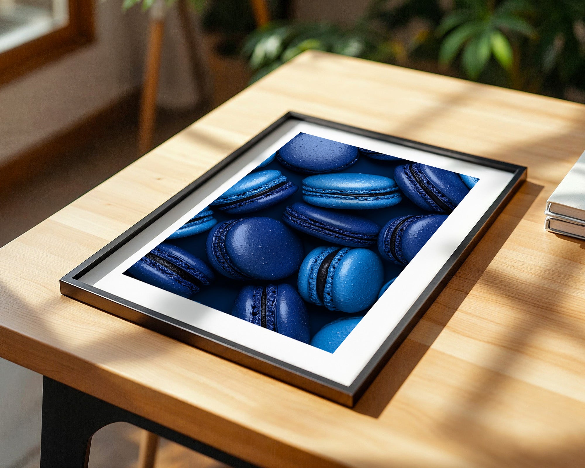 Blaue Macarons Nahaufnahme