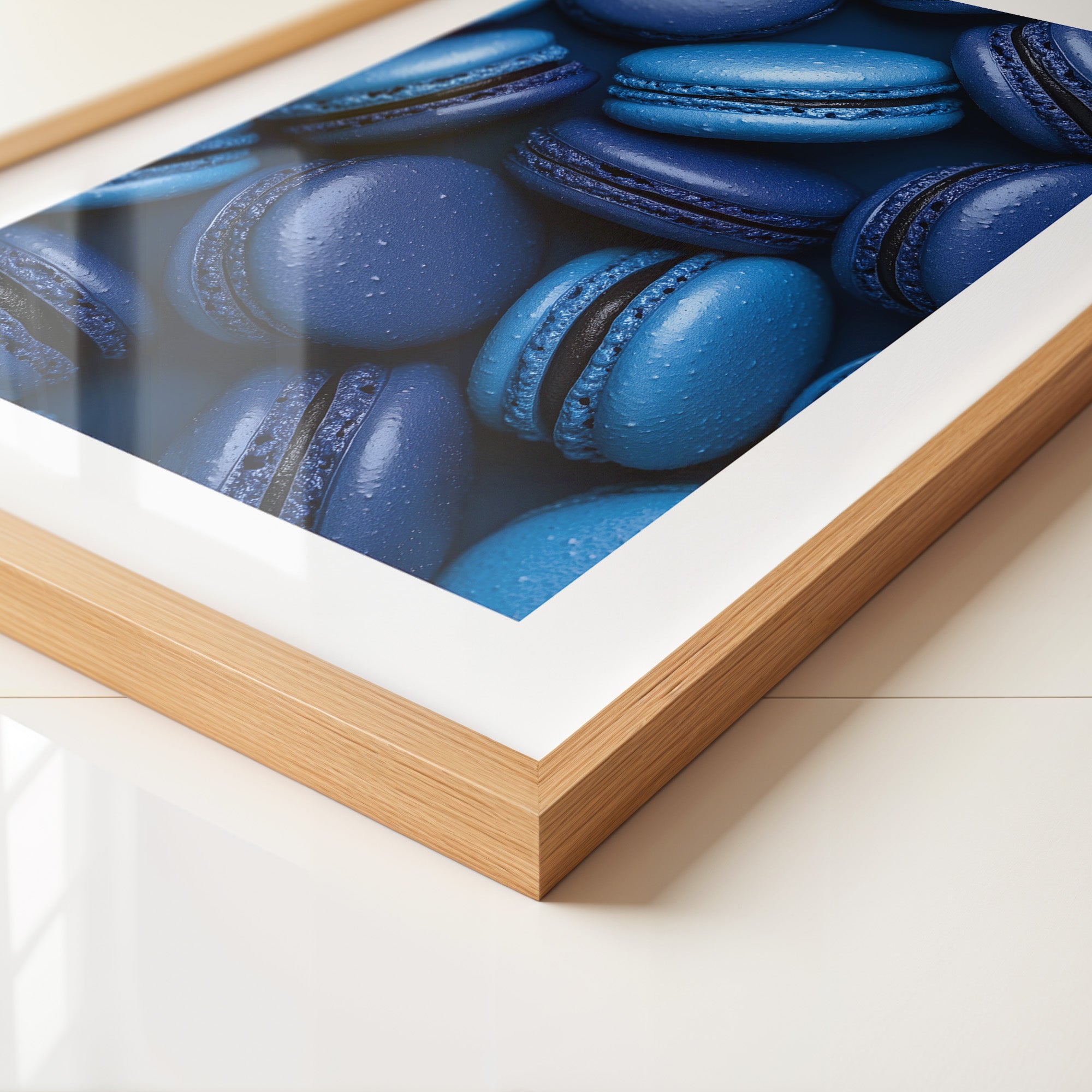 Blaue Macarons Nahaufnahme