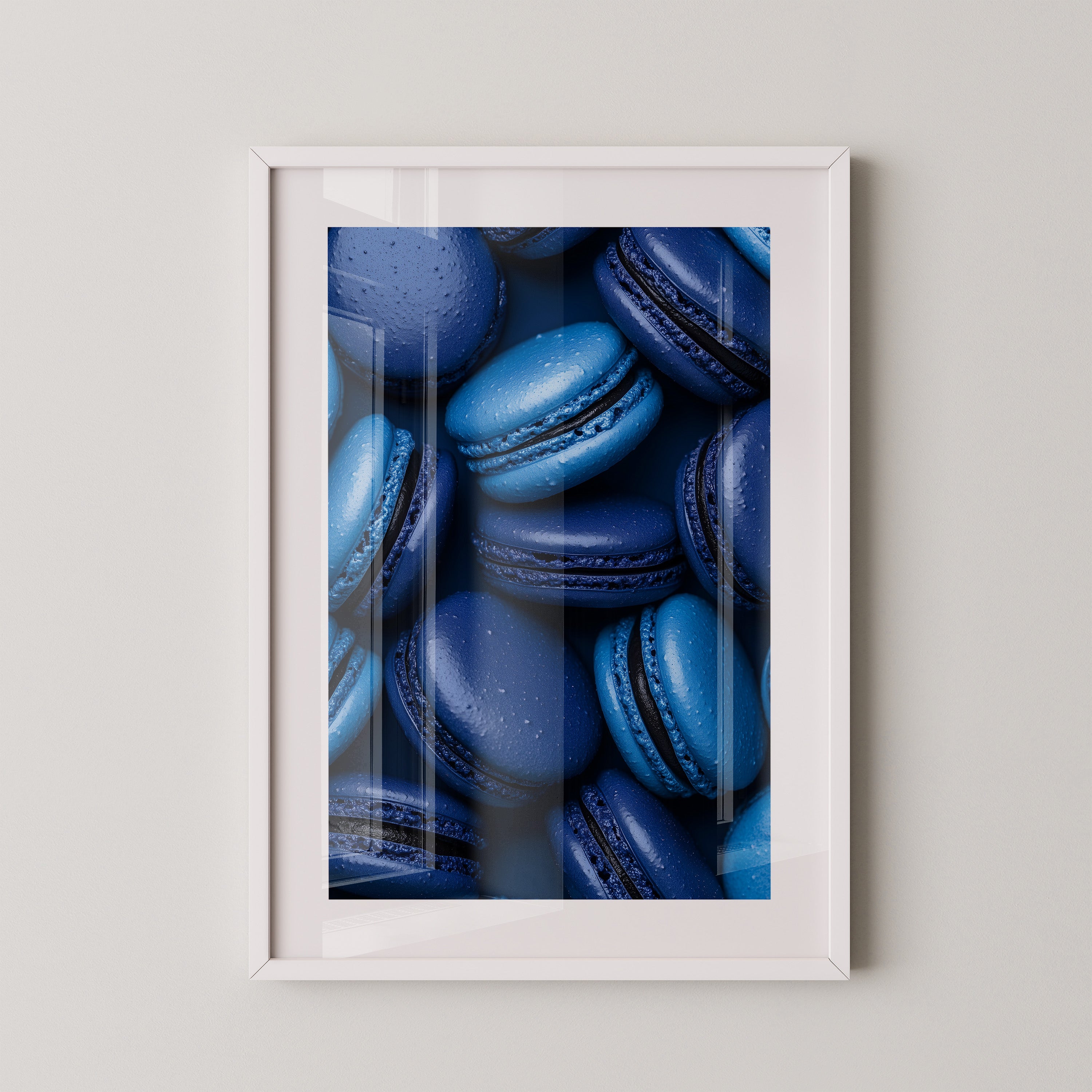 Blaue Macarons Nahaufnahme