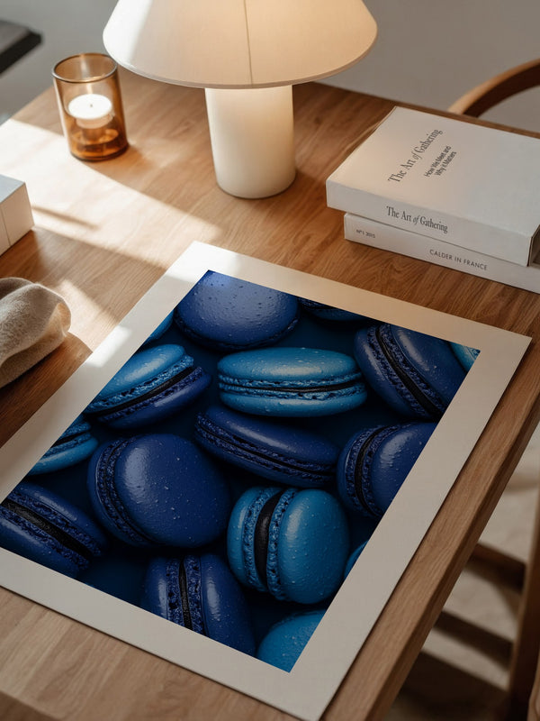 Blaue Macarons Nahaufnahme