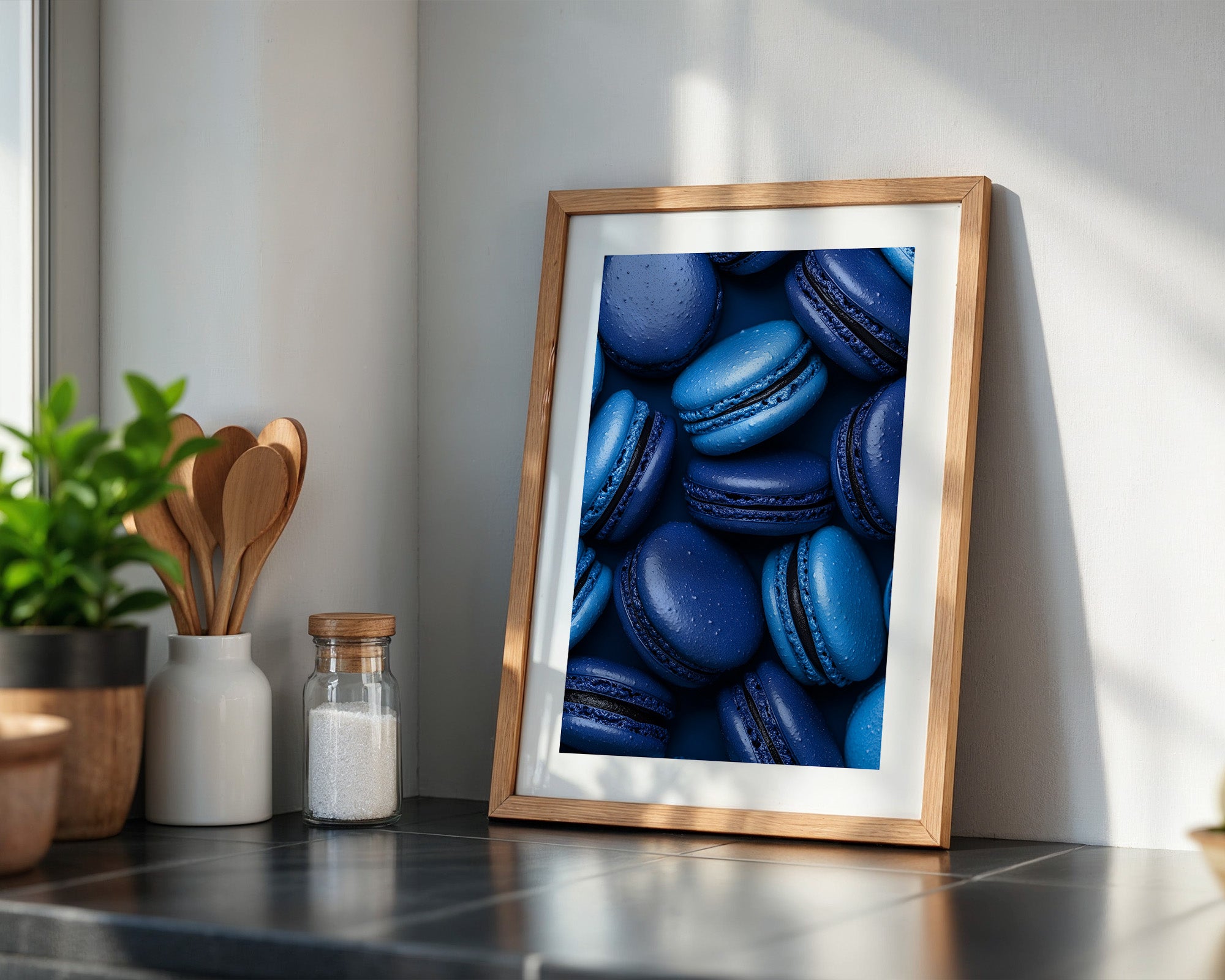 Blaue Macarons Nahaufnahme