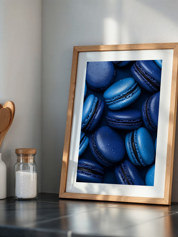 Blaue Macarons Nahaufnahme