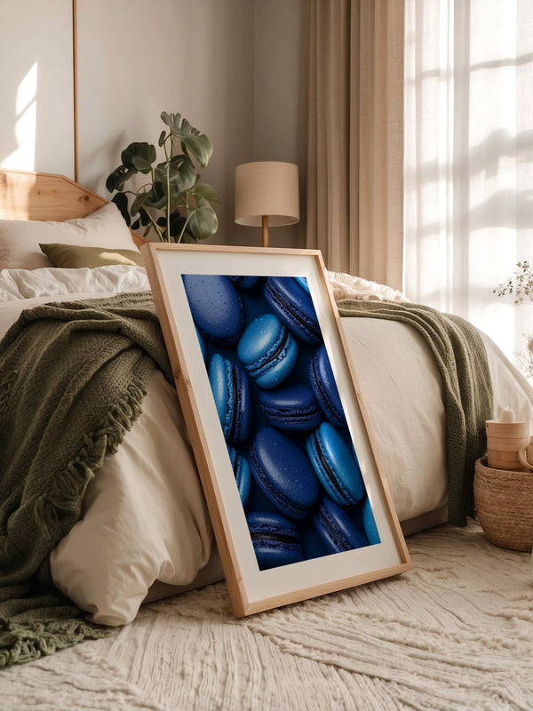 Blaue Macarons Nahaufnahme