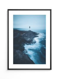 Leuchtturm Klippen Blautöne