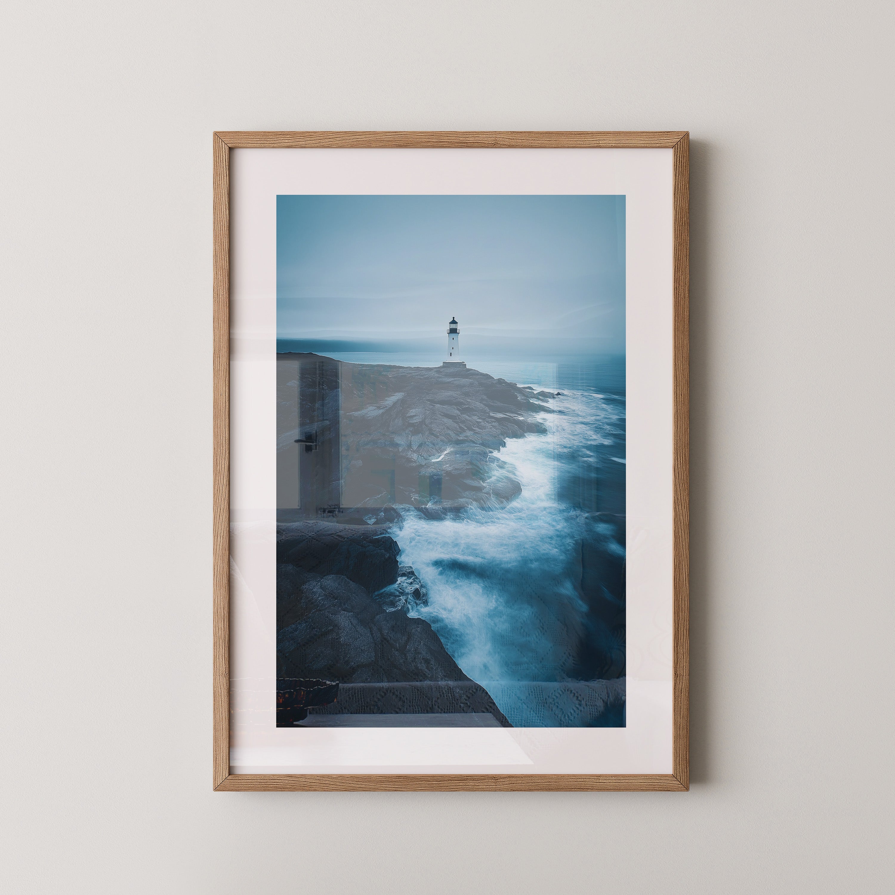 Leuchtturm Klippen Blautöne