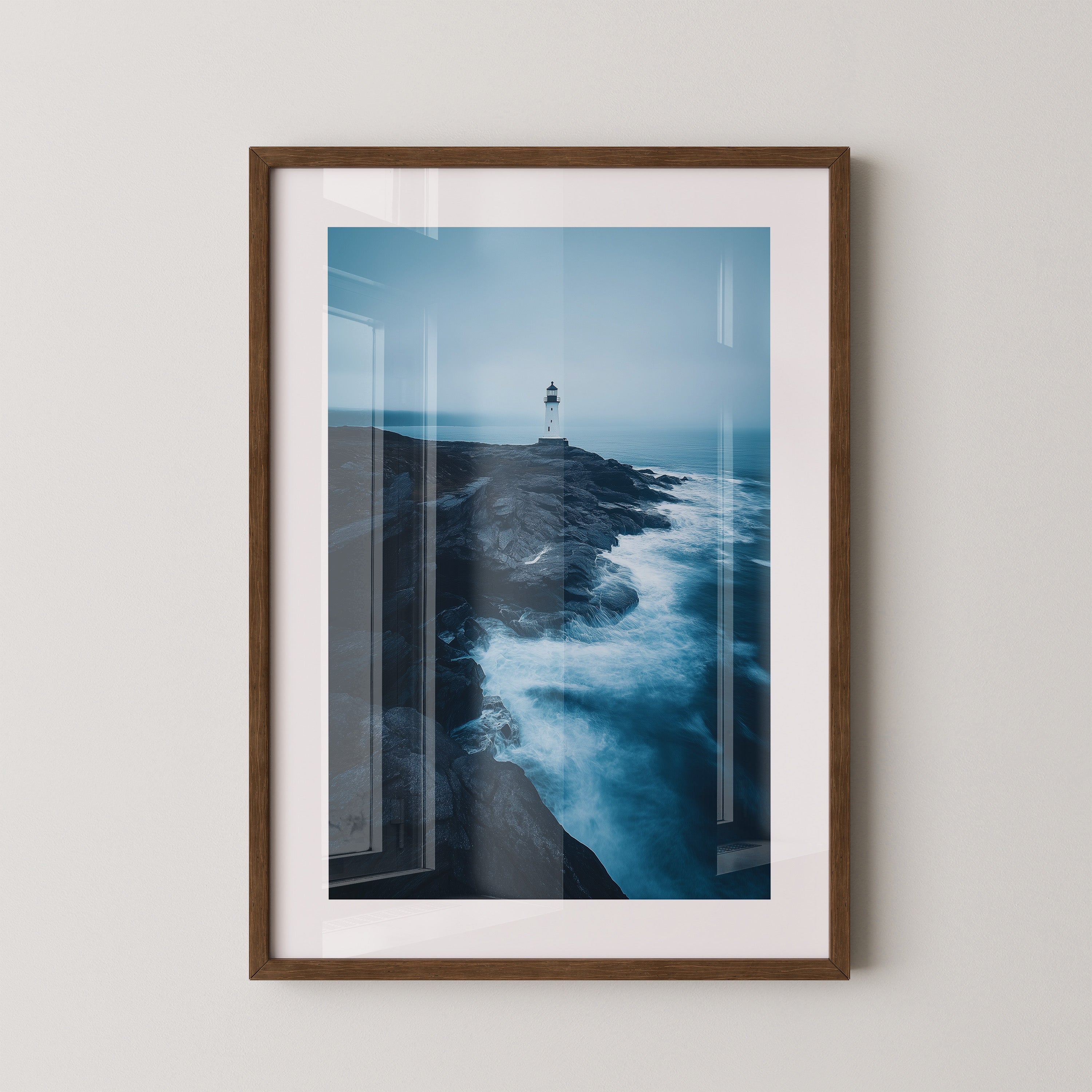 Leuchtturm Klippen Blautöne