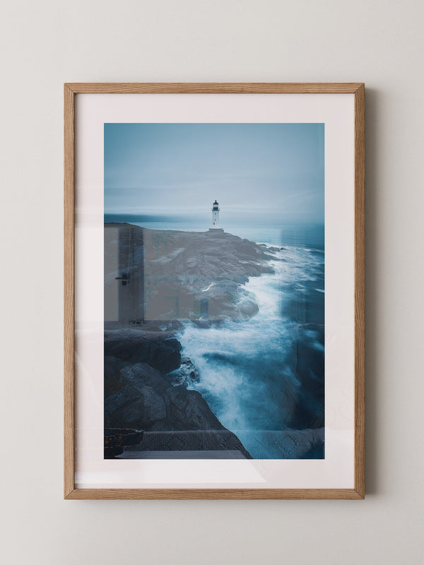 Leuchtturm Klippen Blautöne