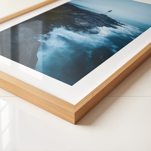 Leuchtturm Klippen Blautöne