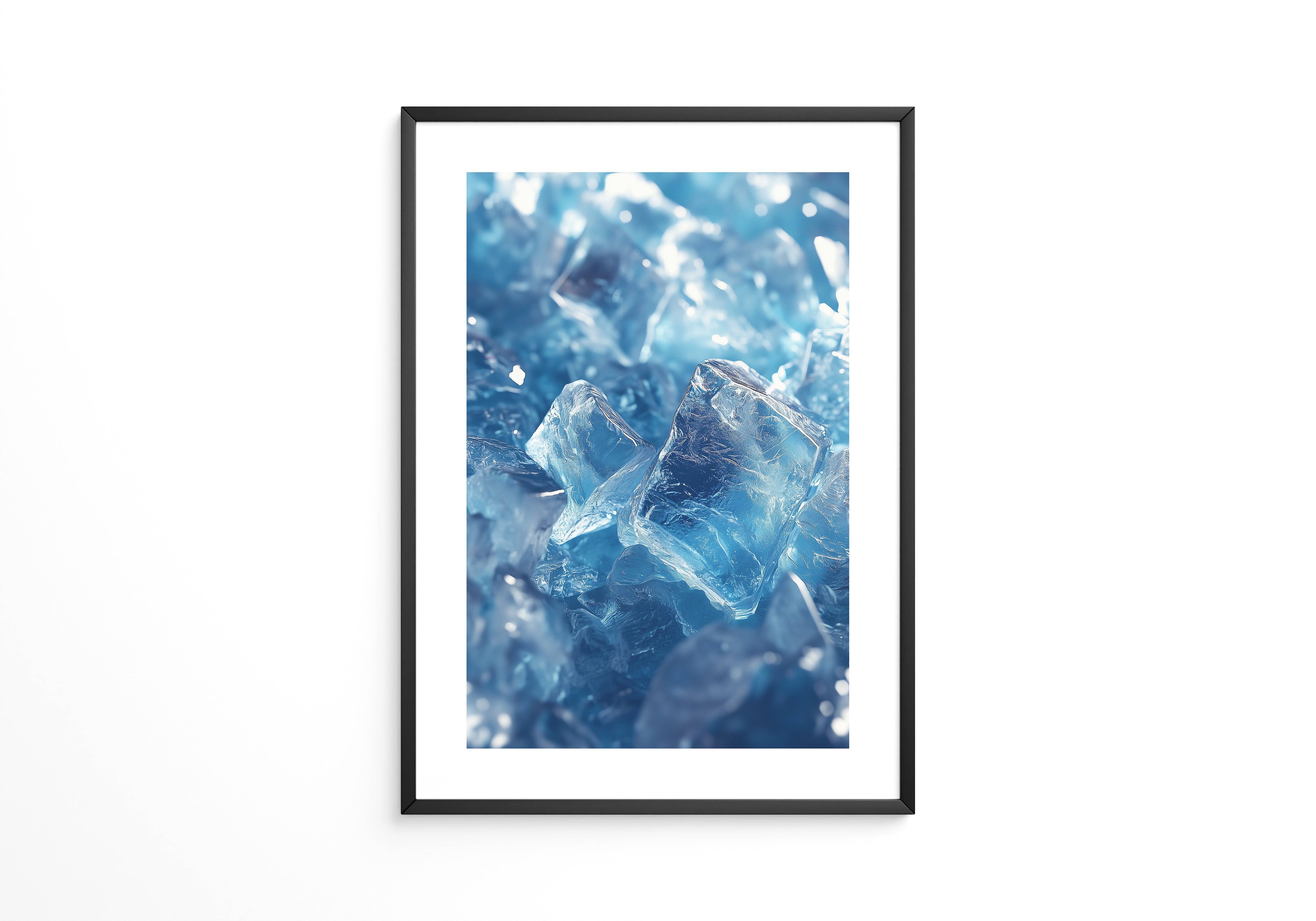 Eiswürfel Nahaufnahme blau