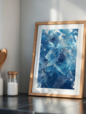 Eiswürfel Nahaufnahme blau