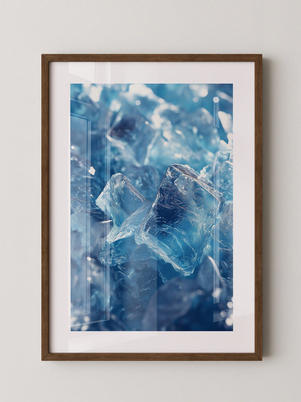 Eiswürfel Nahaufnahme blau