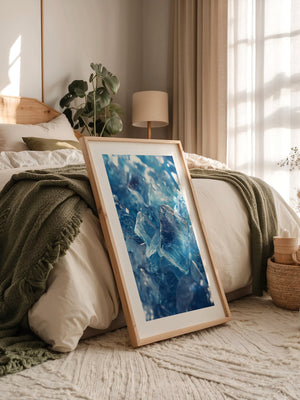 Eiswürfel Nahaufnahme blau