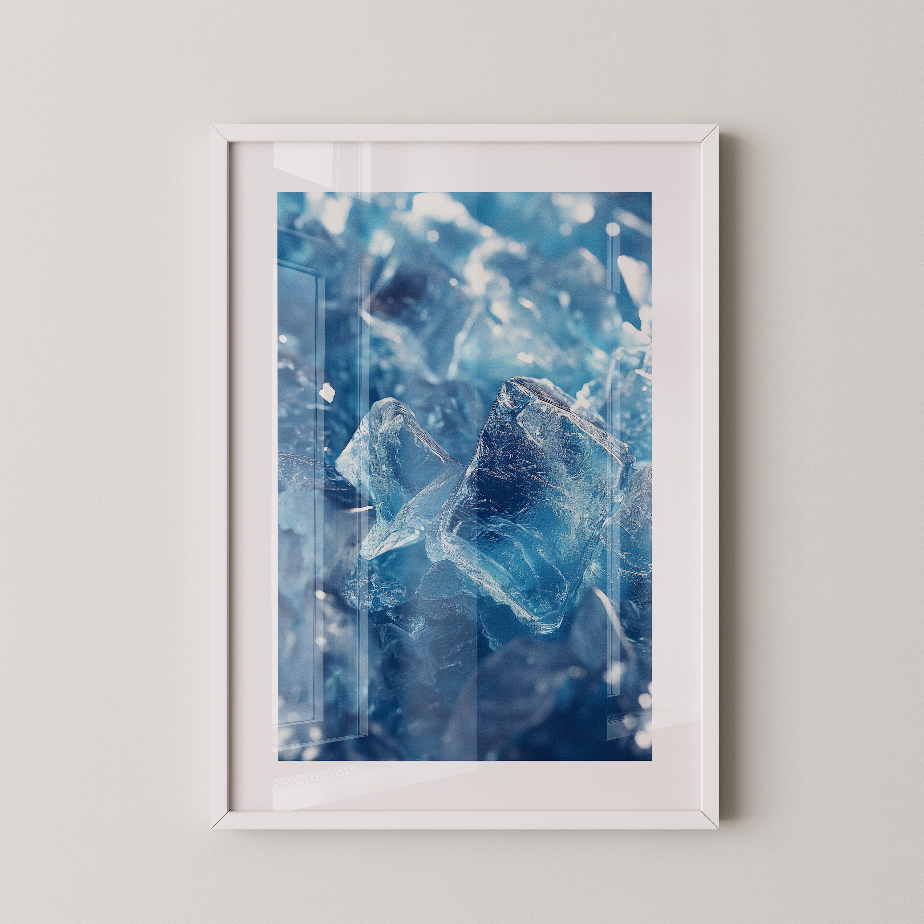 Eiswürfel Nahaufnahme blau