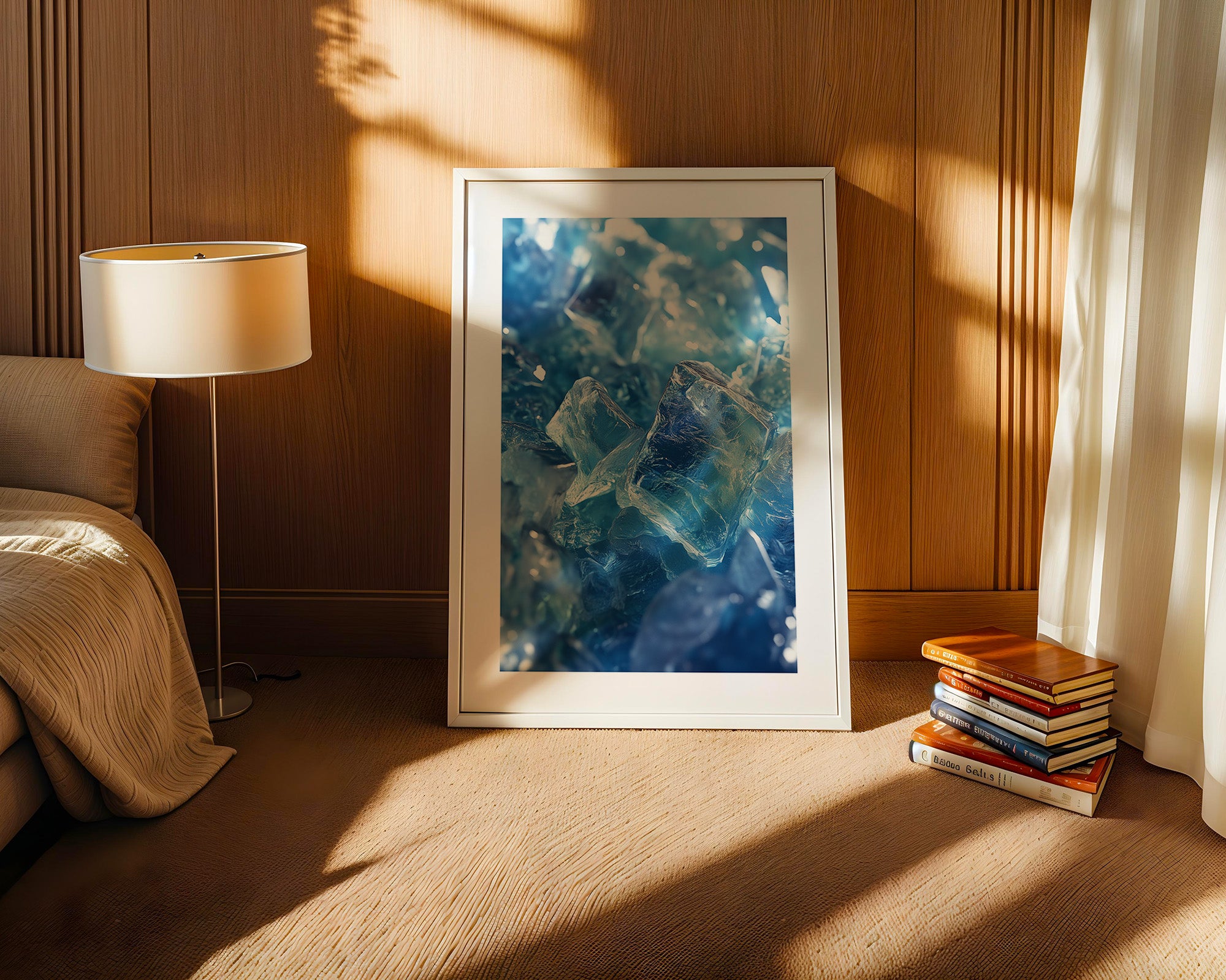 Eiswürfel Nahaufnahme blau