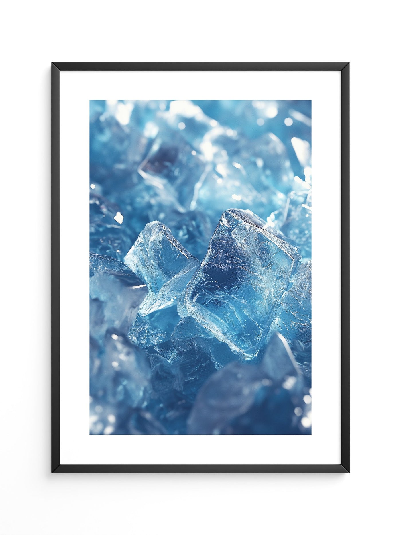 Eiswürfel Nahaufnahme blau