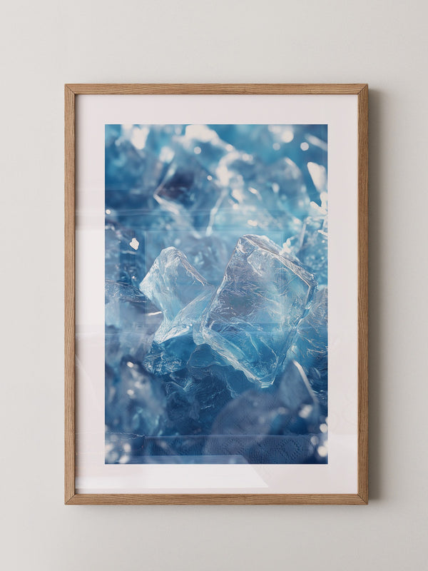 Eiswürfel Nahaufnahme blau