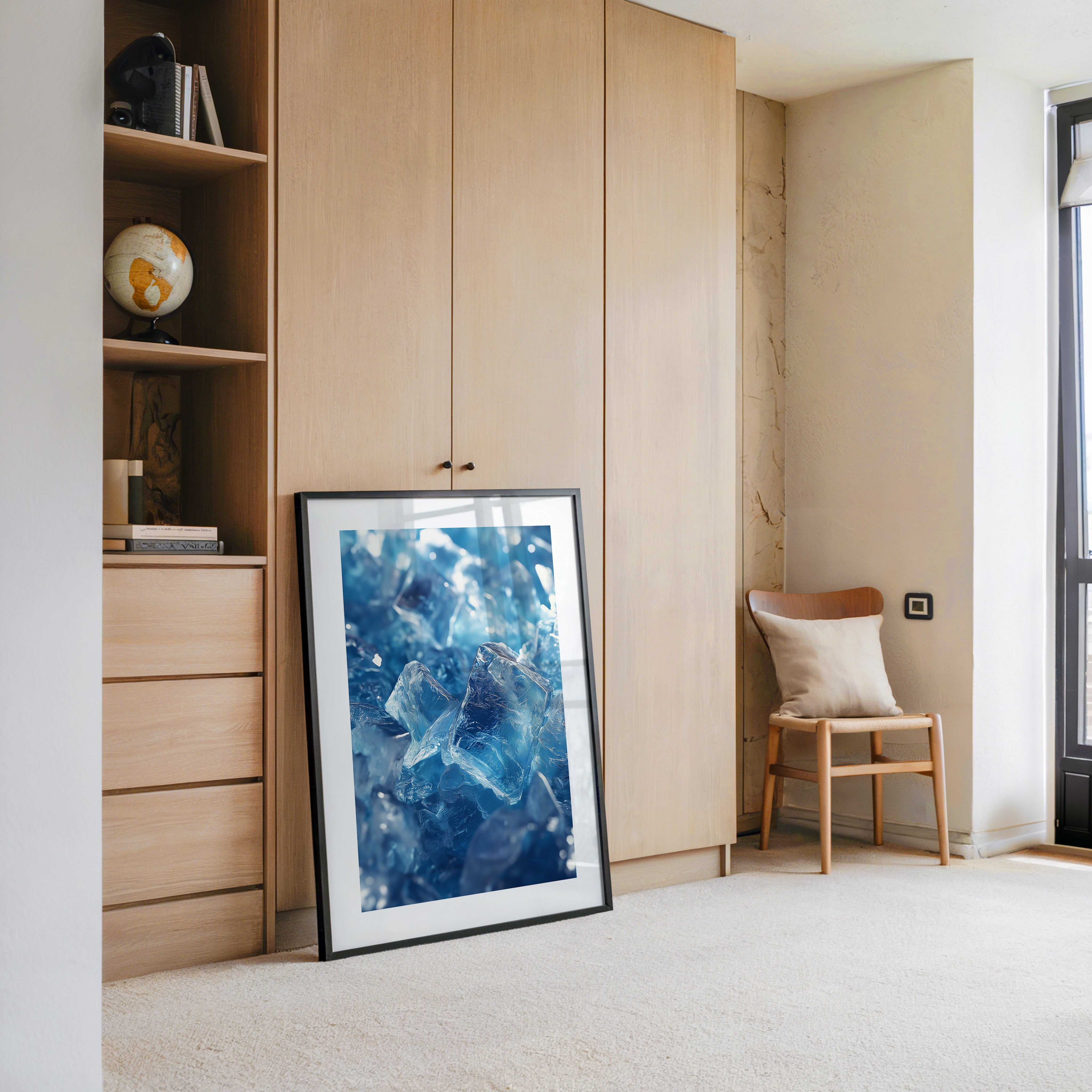 Eiswürfel Nahaufnahme blau