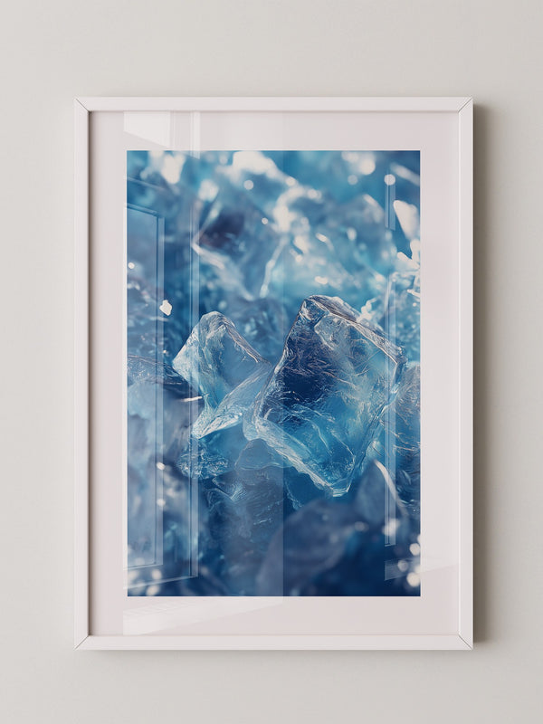 Eiswürfel Nahaufnahme blau