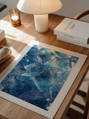 Eiswürfel Nahaufnahme blau