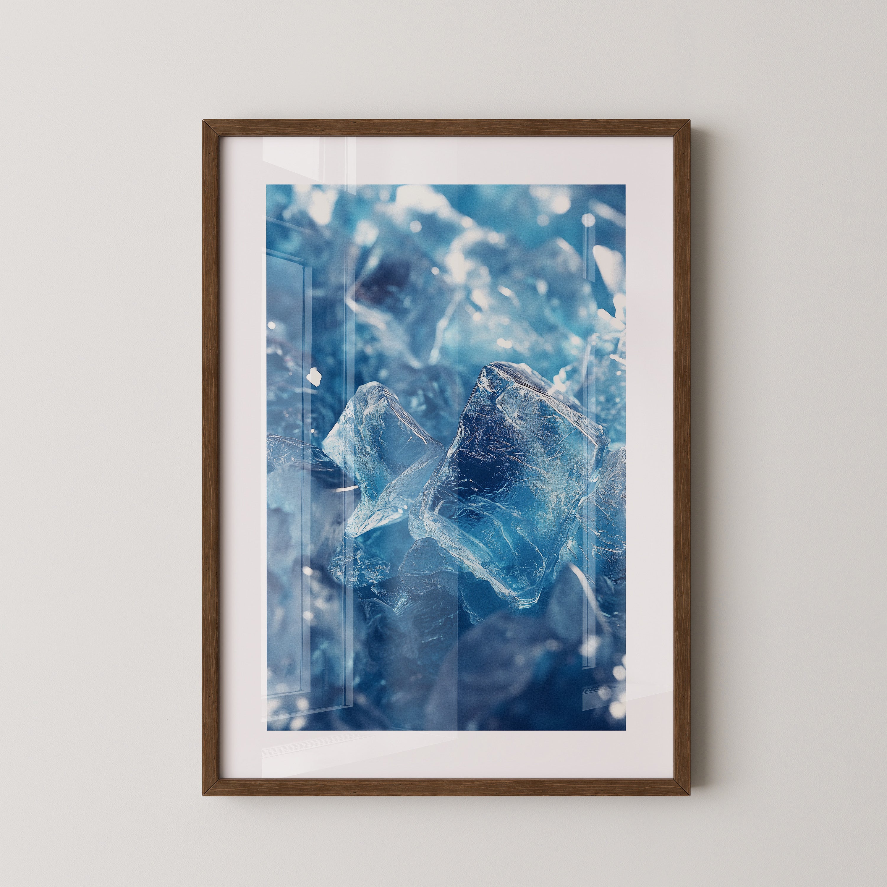 Eiswürfel Nahaufnahme blau