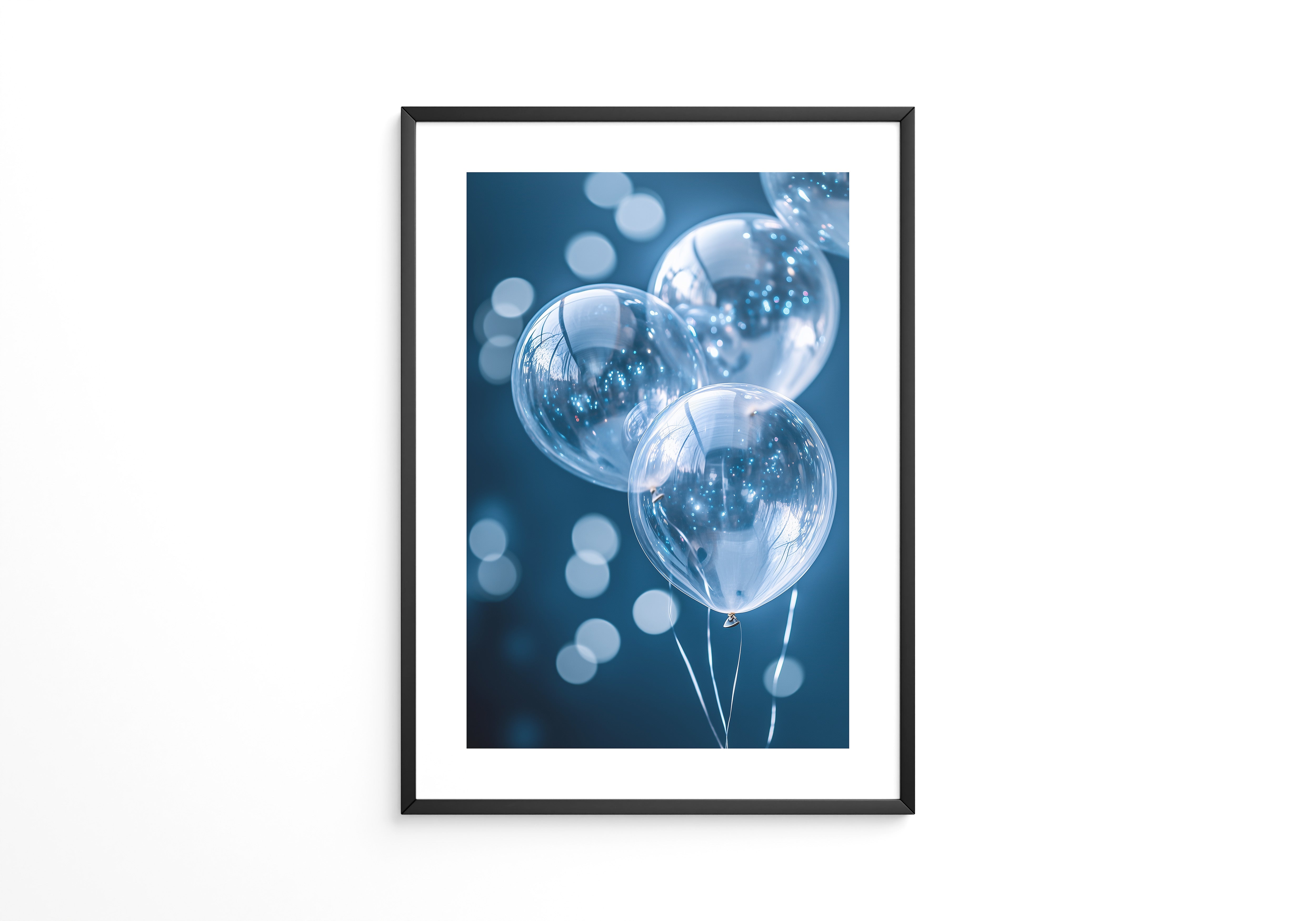 Glanzballons Blau Bokeh