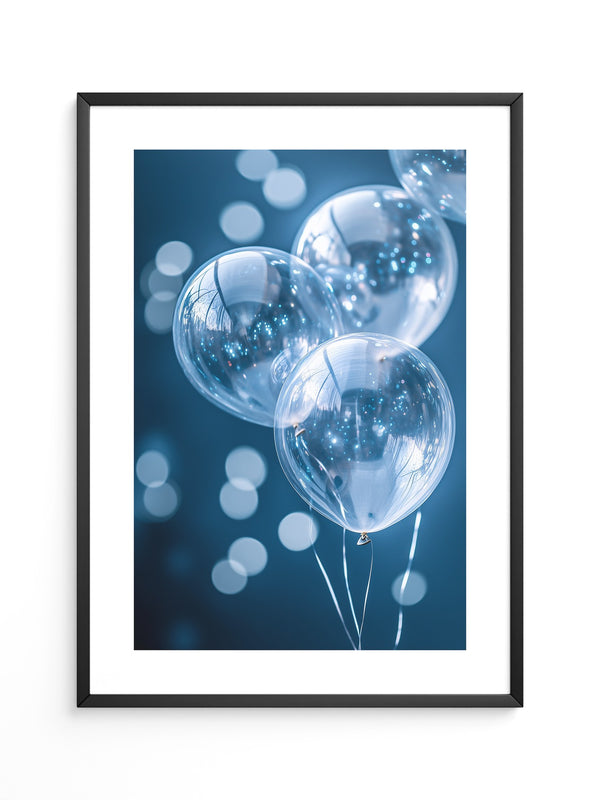 Glanzballons Blau Bokeh